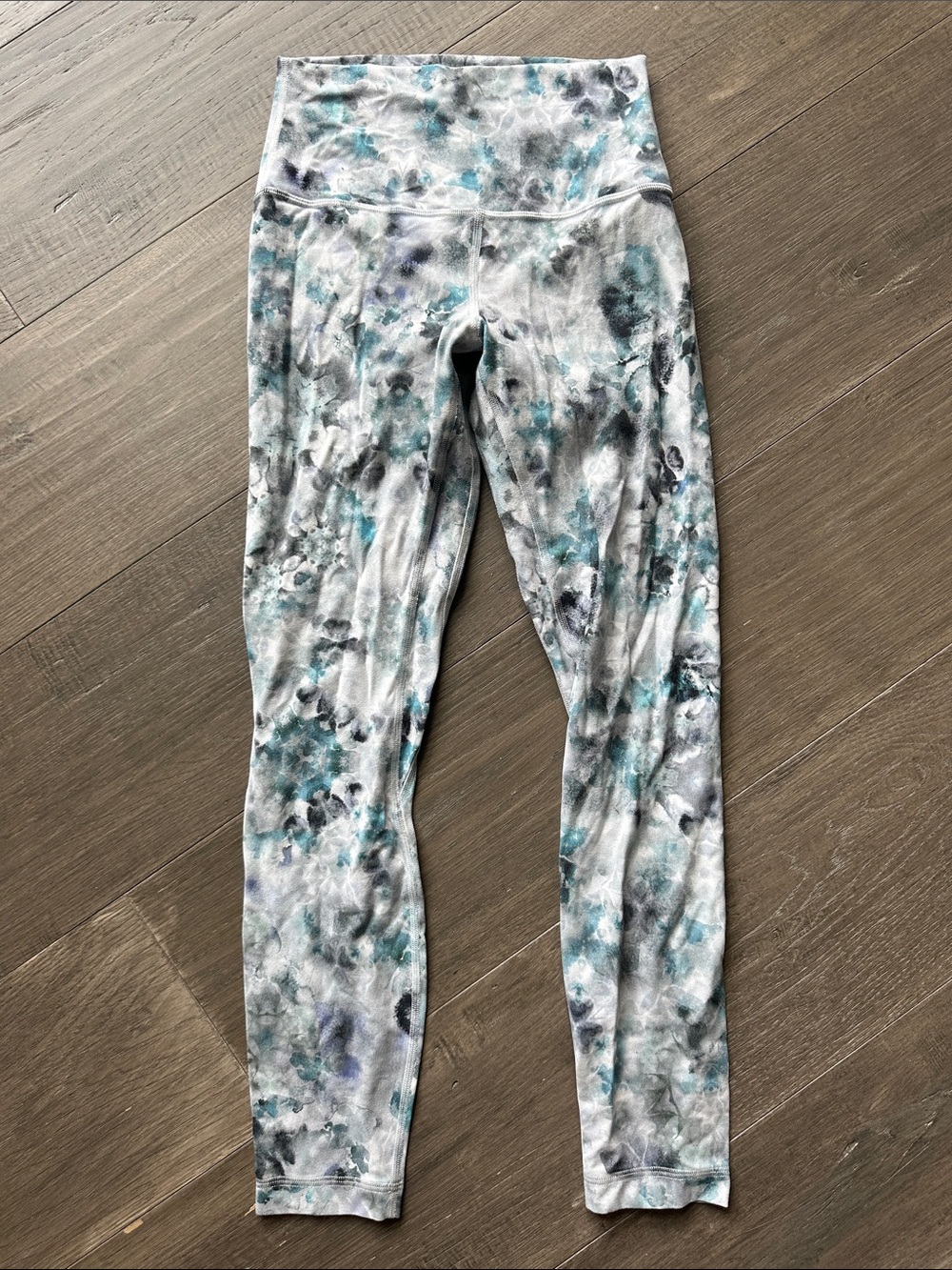 lululemon align high waisted athletica women’s  Tie-Dye Leggings in Teal & Gray